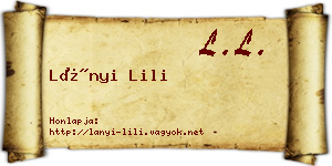 Lányi Lili névjegykártya